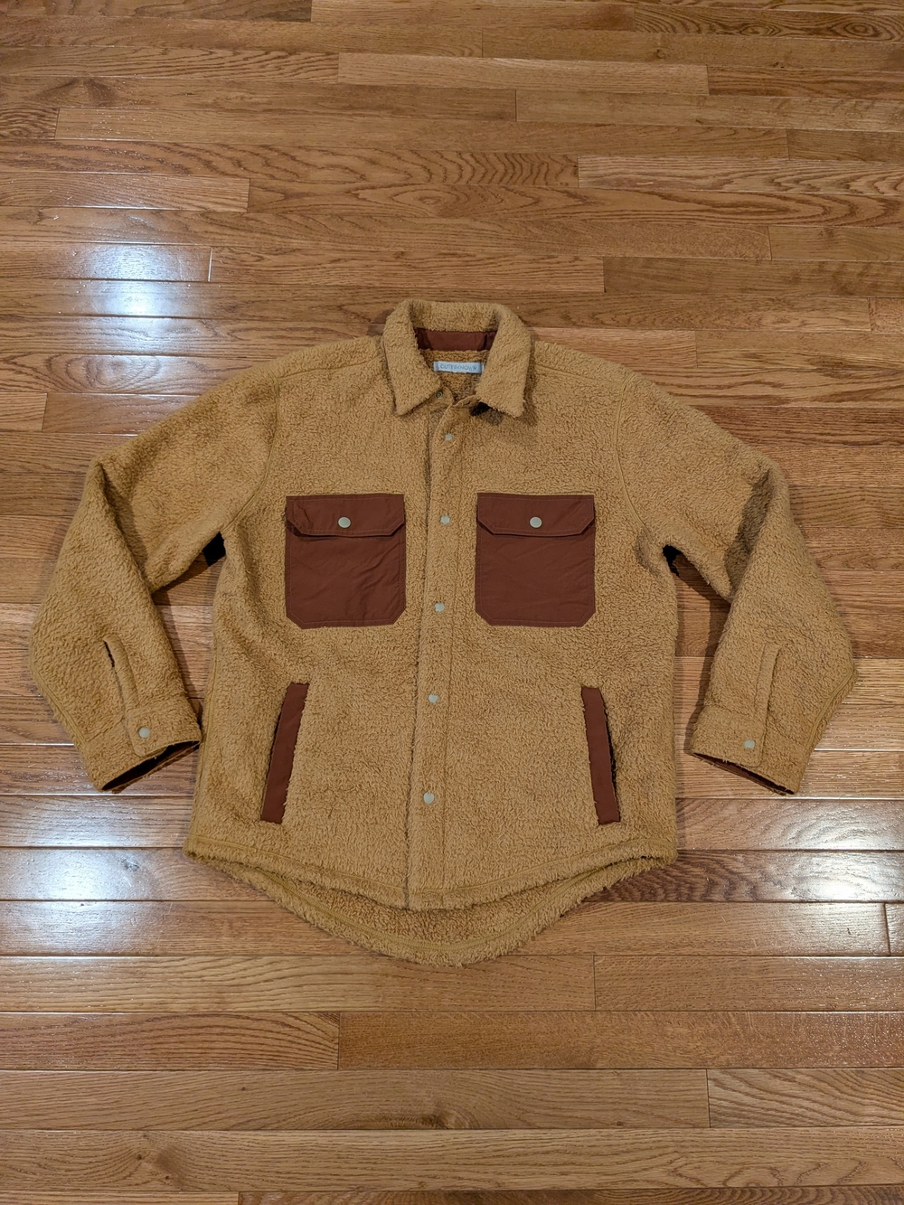 Outerknown Curry Brown Sherpa Shacket Men's Large